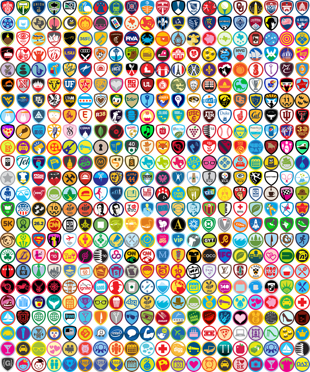 Every Foursquare Badge Released And A Few Bonus Ones - Blue With Dots Background Design Clipart (1000x1200), Png Download