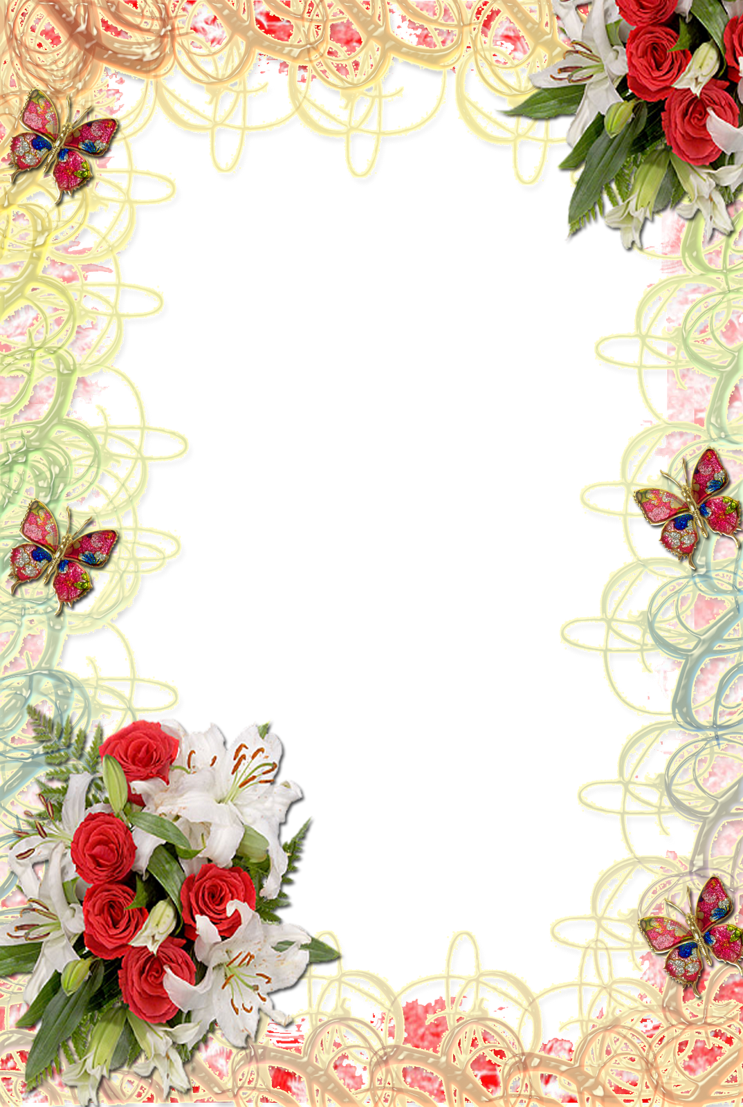Coleção De Frames - Bouquet Of Flowers Clipart (1074x1600), Png Download