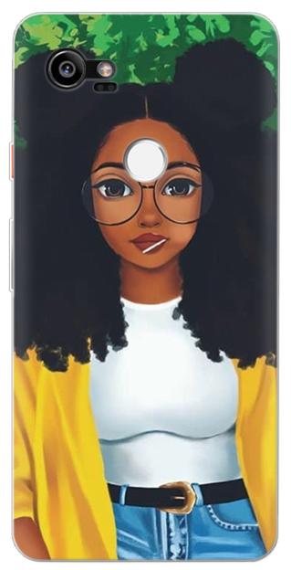 2bunz Melanin Poppin Aba Black Girl Soft Tpu Phone - Black Girl With Natural Hair Cartoon Clipart (630x630), Png Download