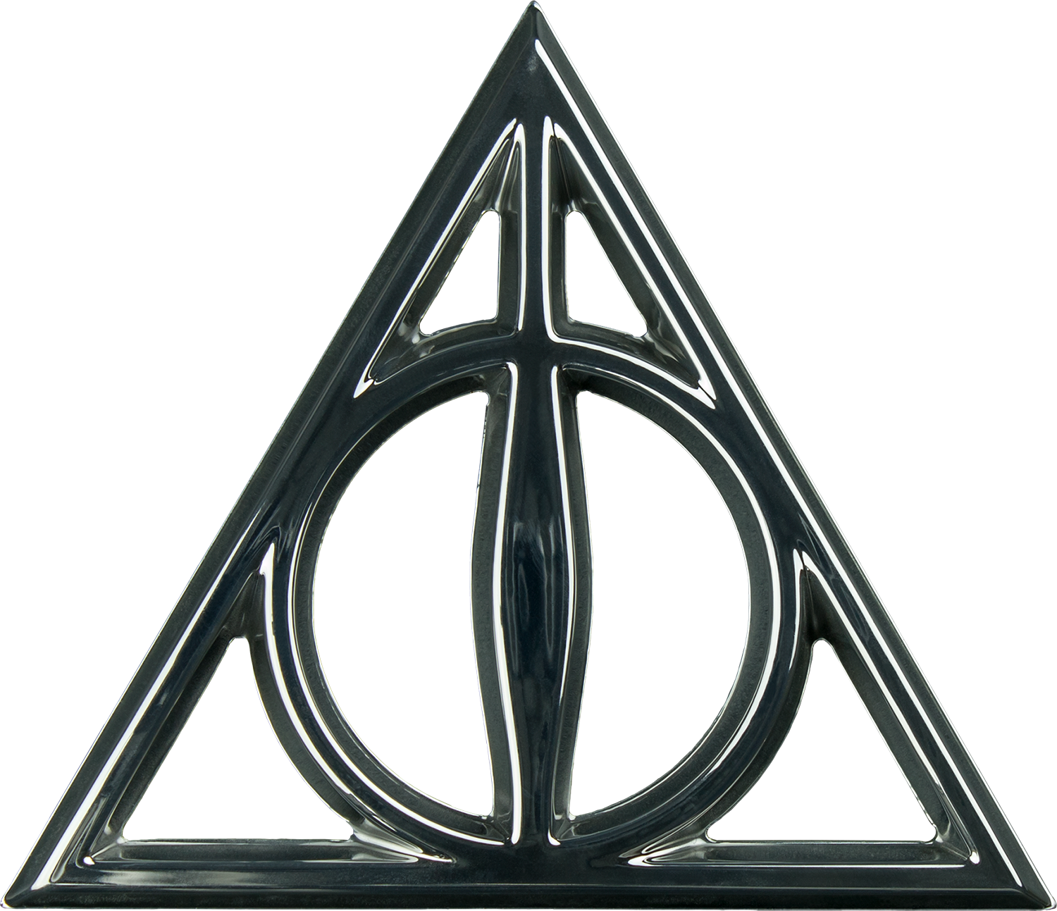Deathly Hallows Chrome Premium Emblem - Harry Potter Deathly Hallows Symbols Clipart (1500x1293), Png Download