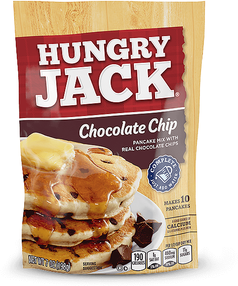 Chocolate Chip Pancake Mix - Hungry Jack Pancakes Clipart (550x622), Png Download