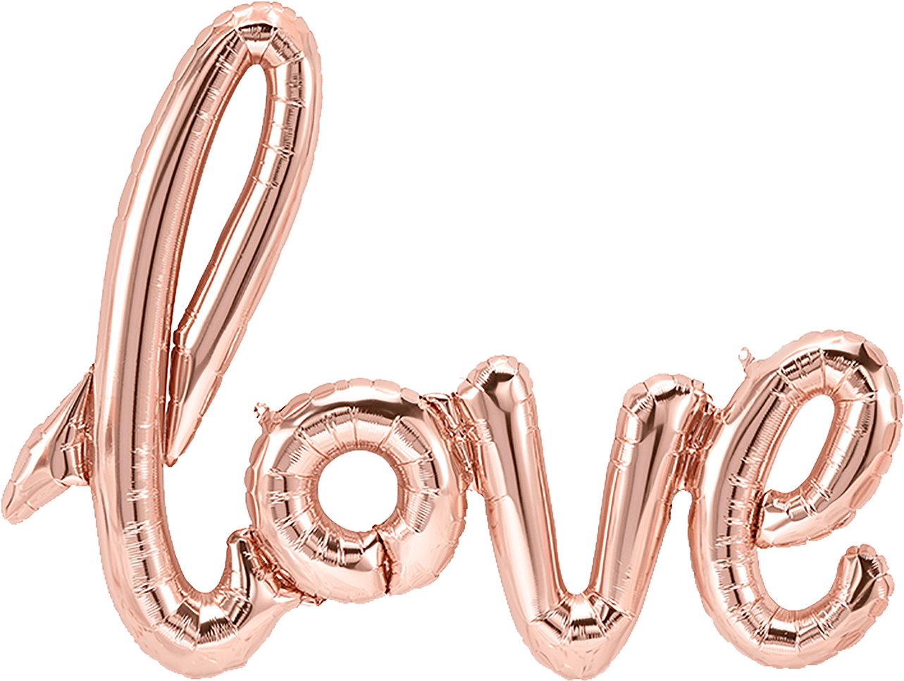 Love Script Rose Gold Banner Balloon - Balloon Clipart (1400x1400), Png Download