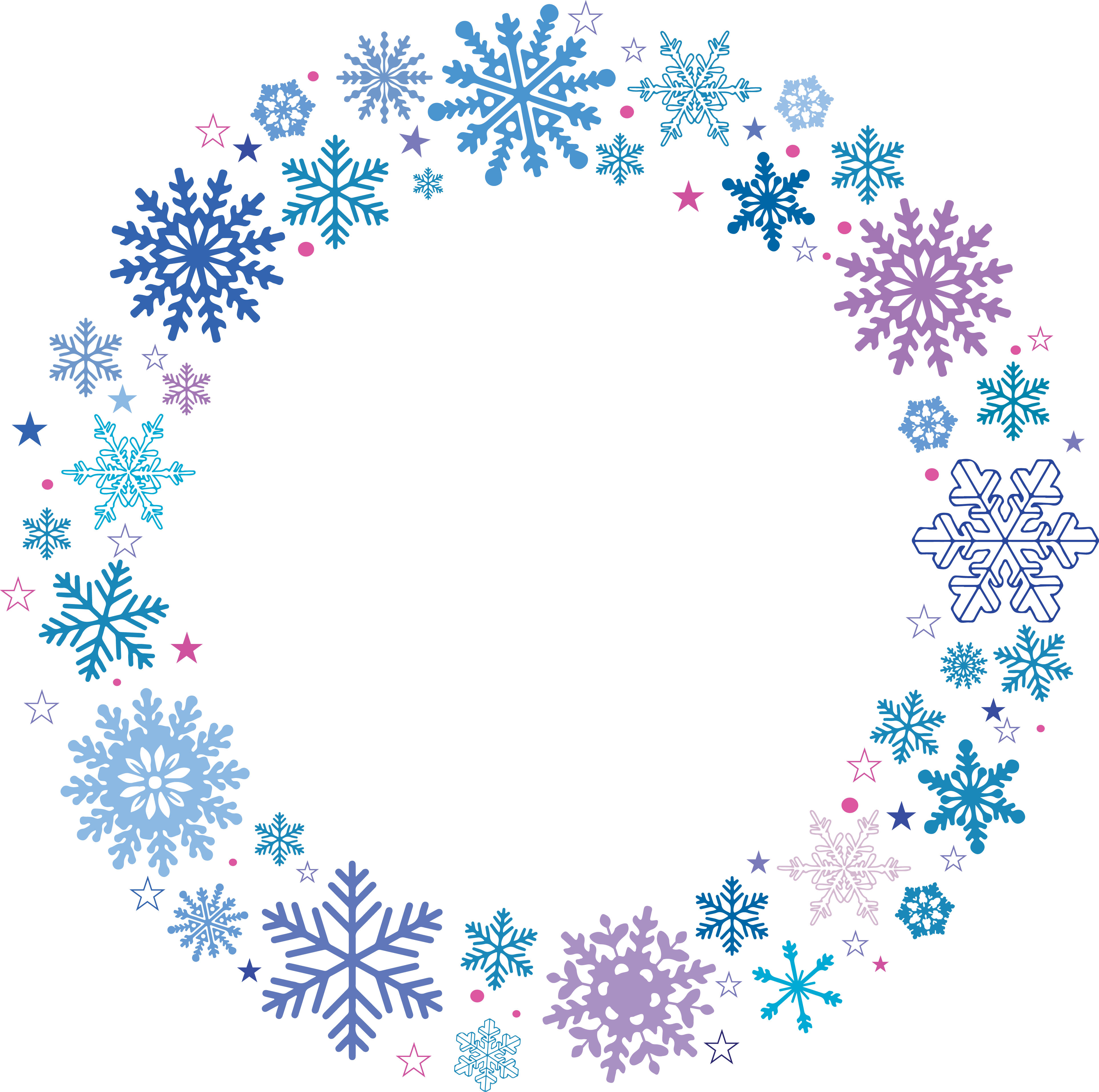 Circular Snowflake Frame - Snow Clipart (3852x3829), Png Download