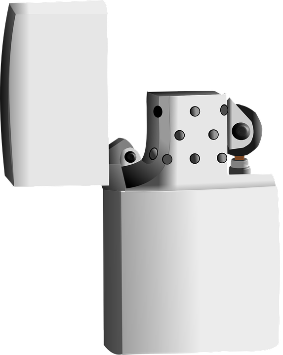 Lighter, Fire, Smoking, Cigarette, Metal - Lighter For Png Clipart (509x640), Png Download