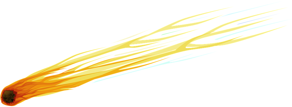 Comet Clipart Yellow - Meteor Clipart - Png Download (960x480), Png Download