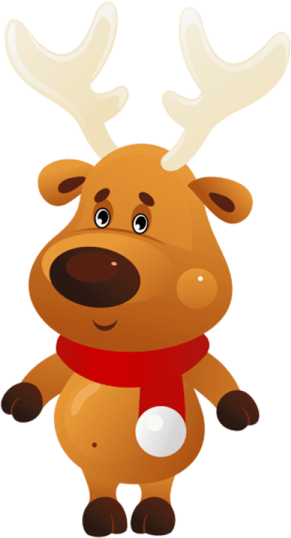 Free Png Cute Christmas Reindeer With Red Scarf Png - Reindeer Clip Art Png Transparent Png (480x787), Png Download