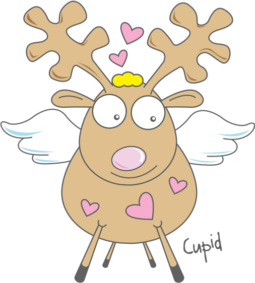 Reindeer Clipart Track - Cupid Reindeer - Png Download (600x600), Png Download