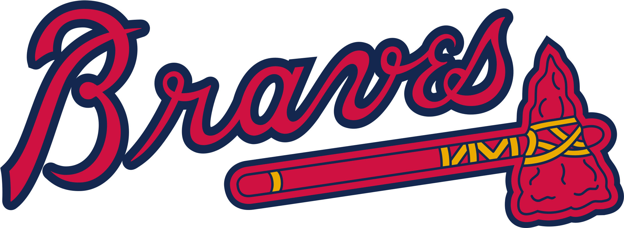 Atlanta Braves Logo Transparent Vector Atlanta Braves - Atlanta Braves 2017 Logo Clipart (2177x796), Png Download