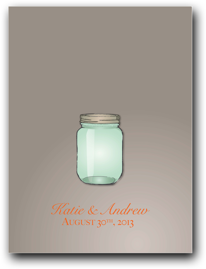 Mason Jar Thumbprint Guestbook - Candle Clipart (1000x1000), Png Download