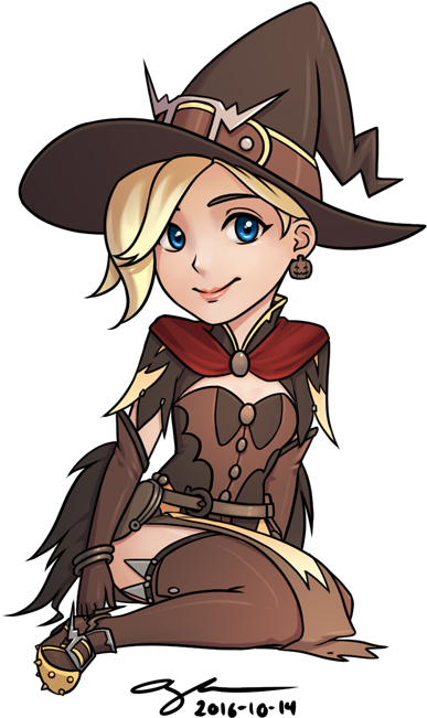 Clipart For Crown Of Mercy - Witch Mercy Chibi - Png Download (600x600), Png Download