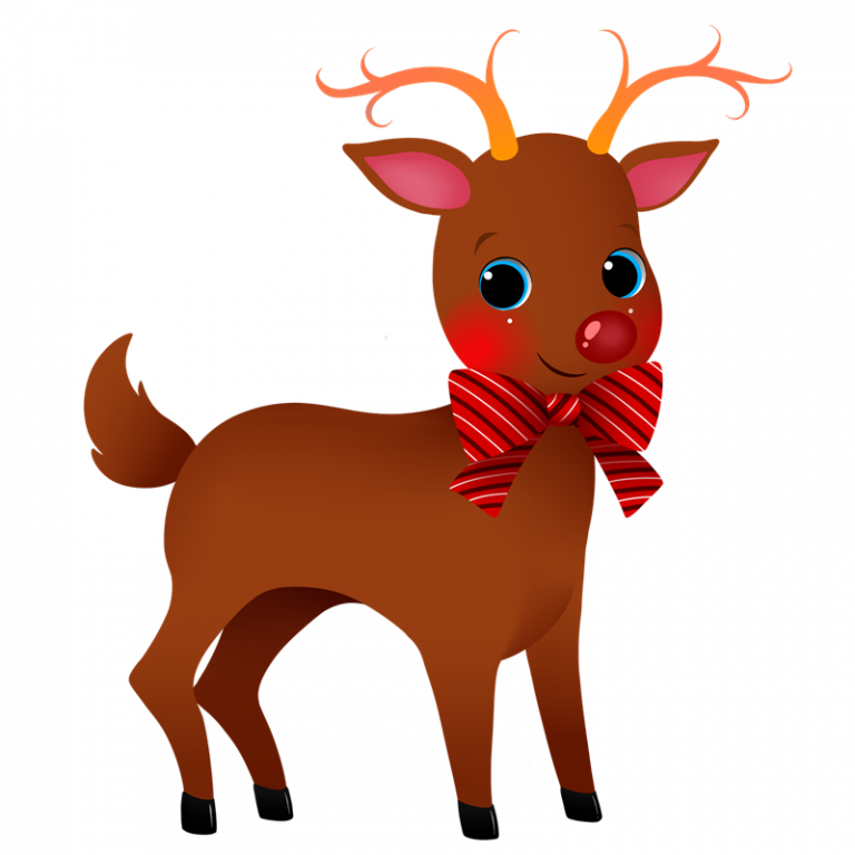Cute Reindeer Clipart Christmas Reindeer Clipart 6 - Transparent Reindeer Clipart - Png Download (768x768), Png Download