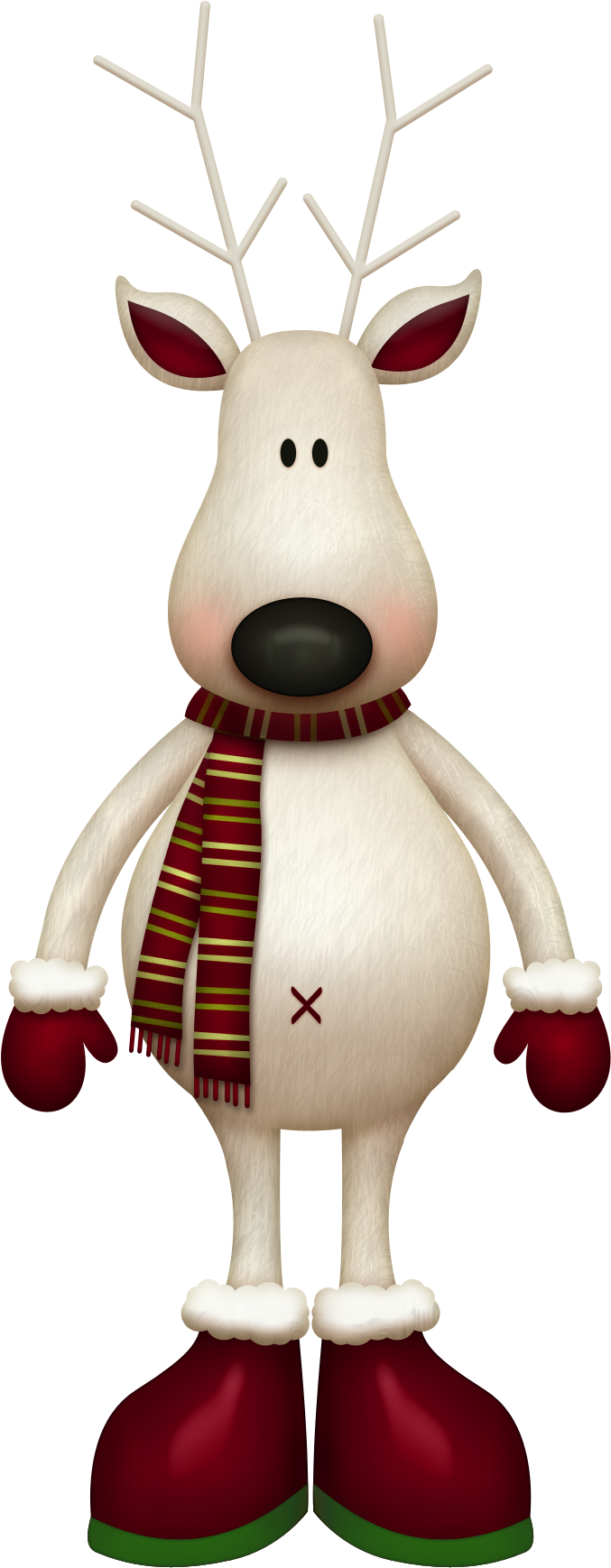 Natal Png, Santa And Reindeer, White Reindeer, Christmas - Reindeer Clipart (737x1804), Png Download