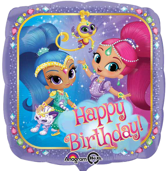 Shimmer And Shine Large Bday Foil Balloon - Shimmer N Shine Balloon Clipart (574x600), Png Download