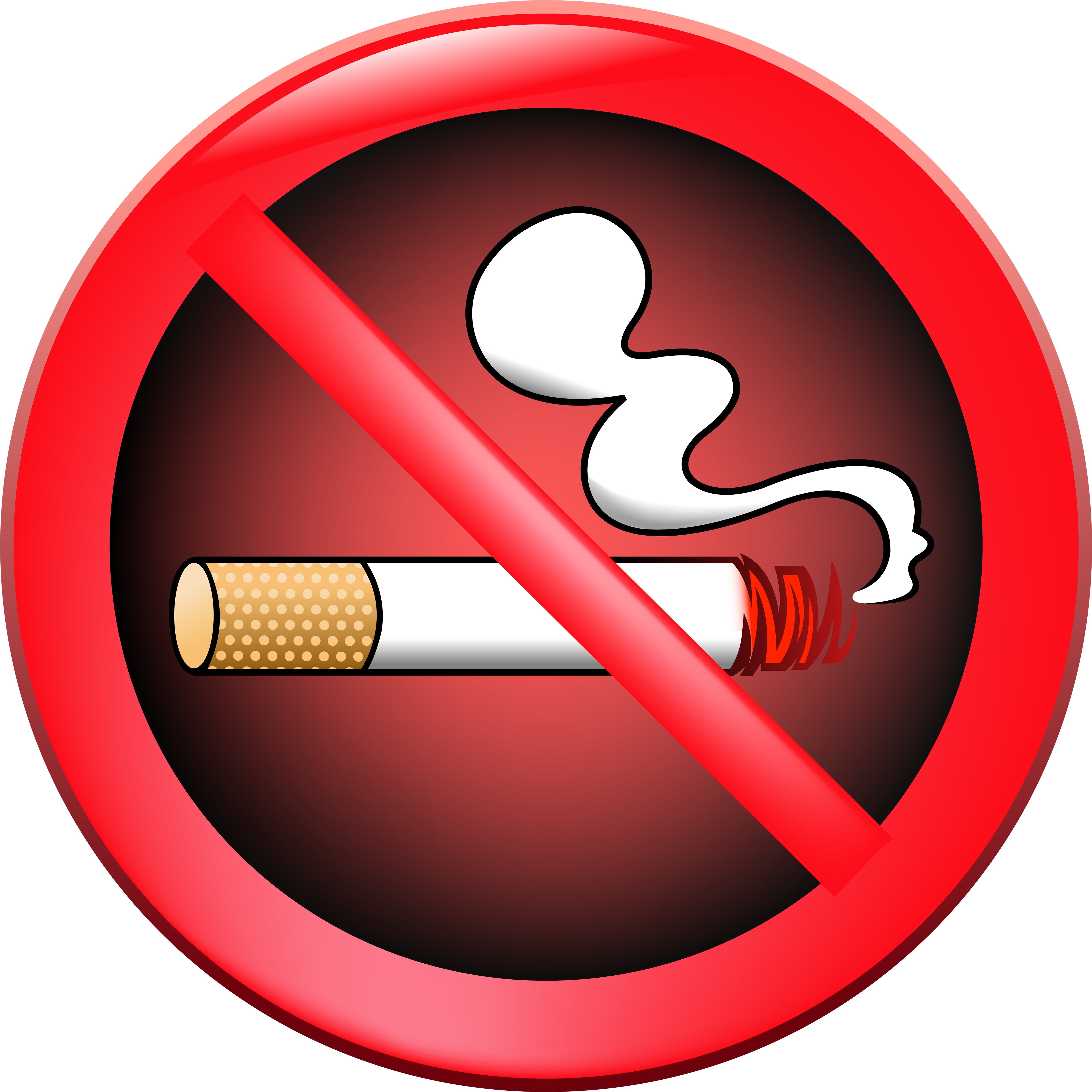 No Smoking Prohibition Sign Png Clipart - Clip Art Transparent Png (5000x5000), Png Download