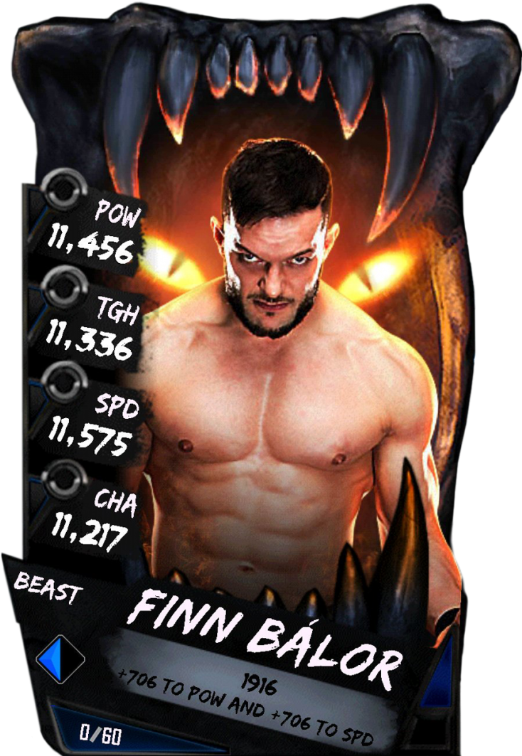 Finnbalor S4 16 Beast - Wwe Supercard Beast Cards Clipart (733x1158), Png Download