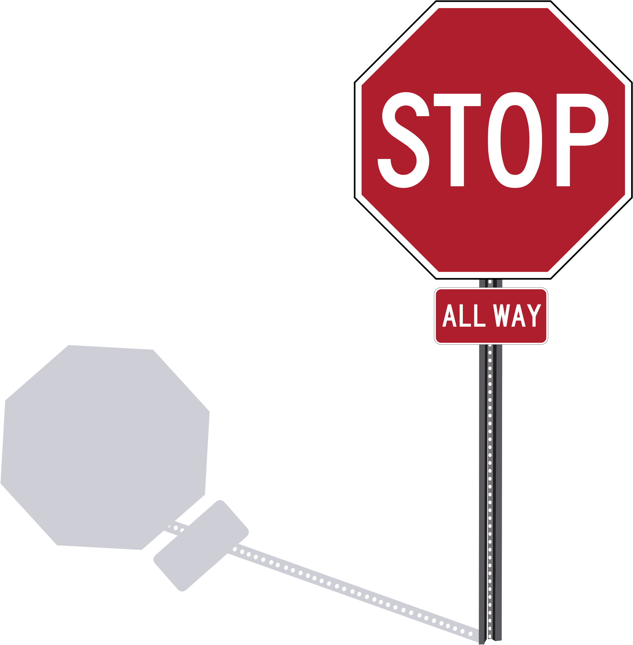 This Free Icons Png Design Of Stop Sign On Post Clipart (2400x2192), Png Download