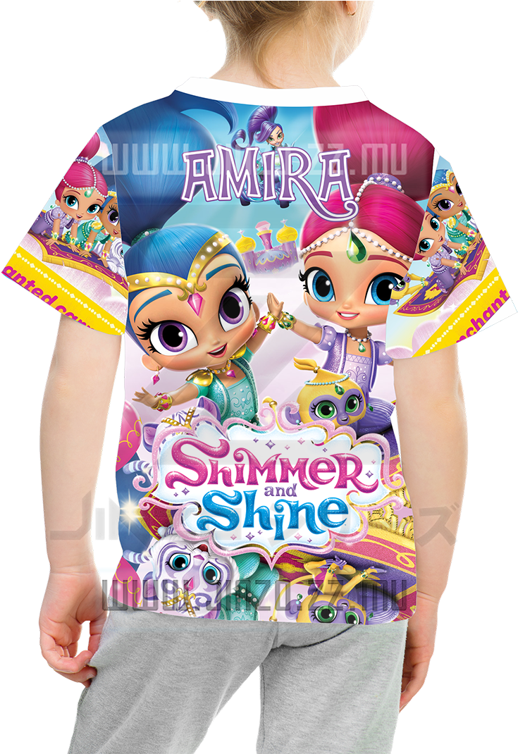 Katalog Jinzo Kids Shimmer And Shine 2 Kaos Anak Shimmer - Shimmer And Shine Birthday Invatation Clipart (820x1069), Png Download