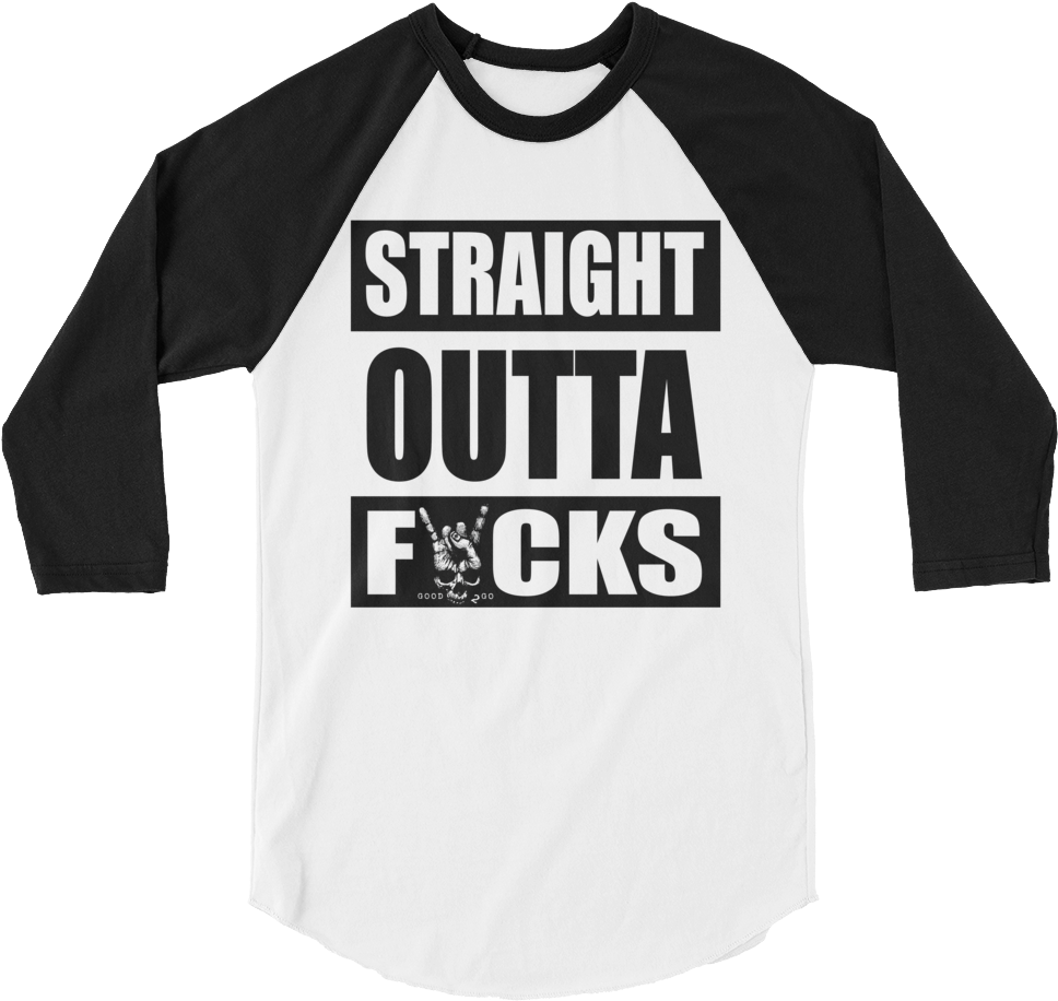 Straight Outta Fucks - Raglan Sleeve Clipart (968x916), Png Download