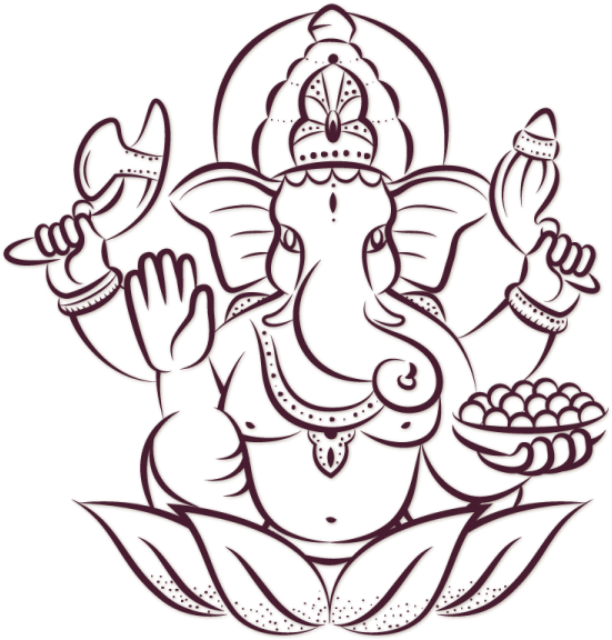 Ganesha Drawing On Wall Clipart (600x600), Png Download