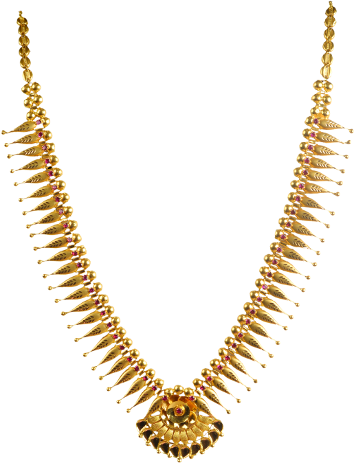 Traditional Kerala Jewellery - Traditional Gold Necklace Designs Kerala Clipart (515x674), Png Download