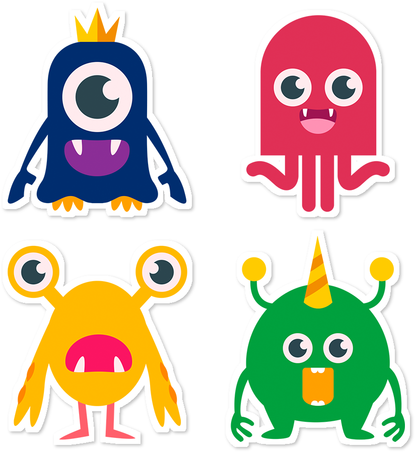 Monstrinhos Png - Monstrinhos Coloridos Clipart (962x962), Png Download