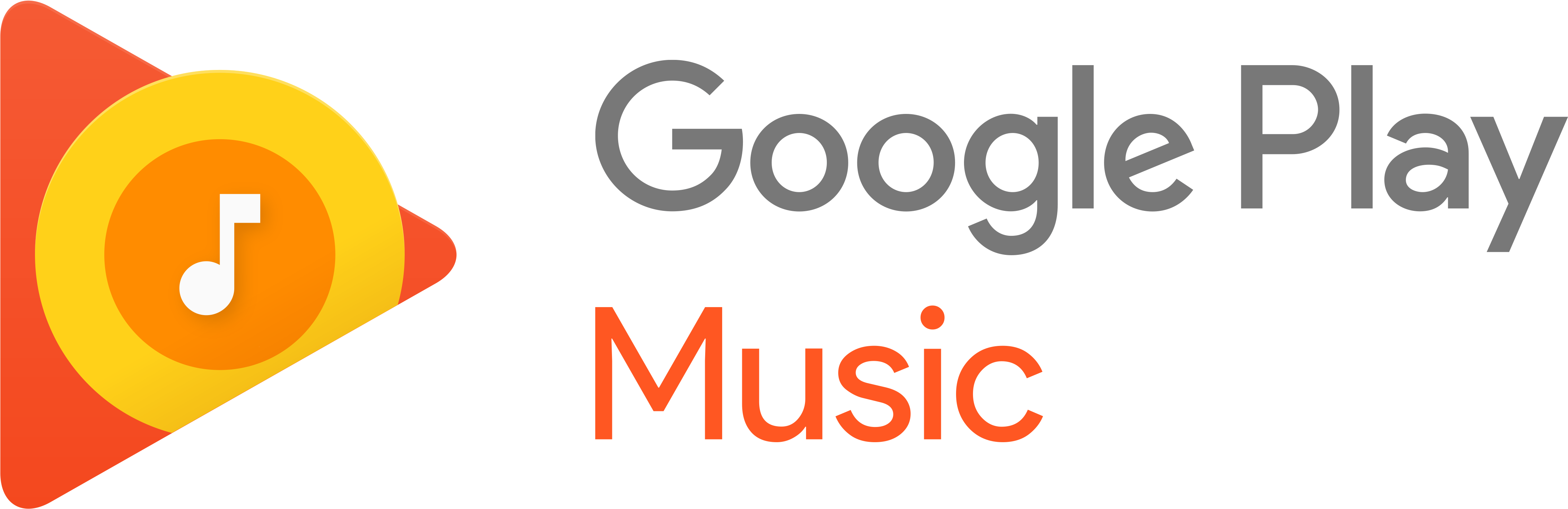 Google Play Music Logo Png Clipart (4524x1483), Png Download