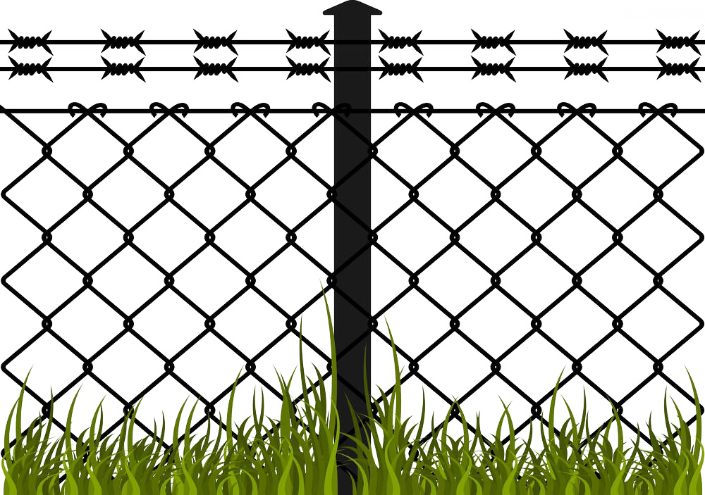 Jpg Transparent Library Barbed Fence Chain Link Hand - Barbed Wire Fence Clipart - Png Download (1000x703), Png Download