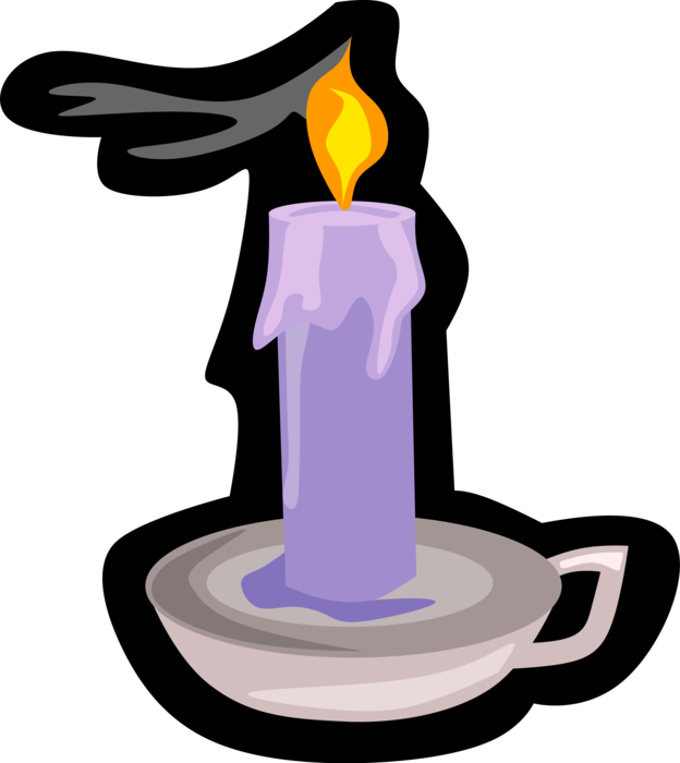 Vector Illustration Of Candle Ignitable Wick Embedded Clipart (624x700), Png Download