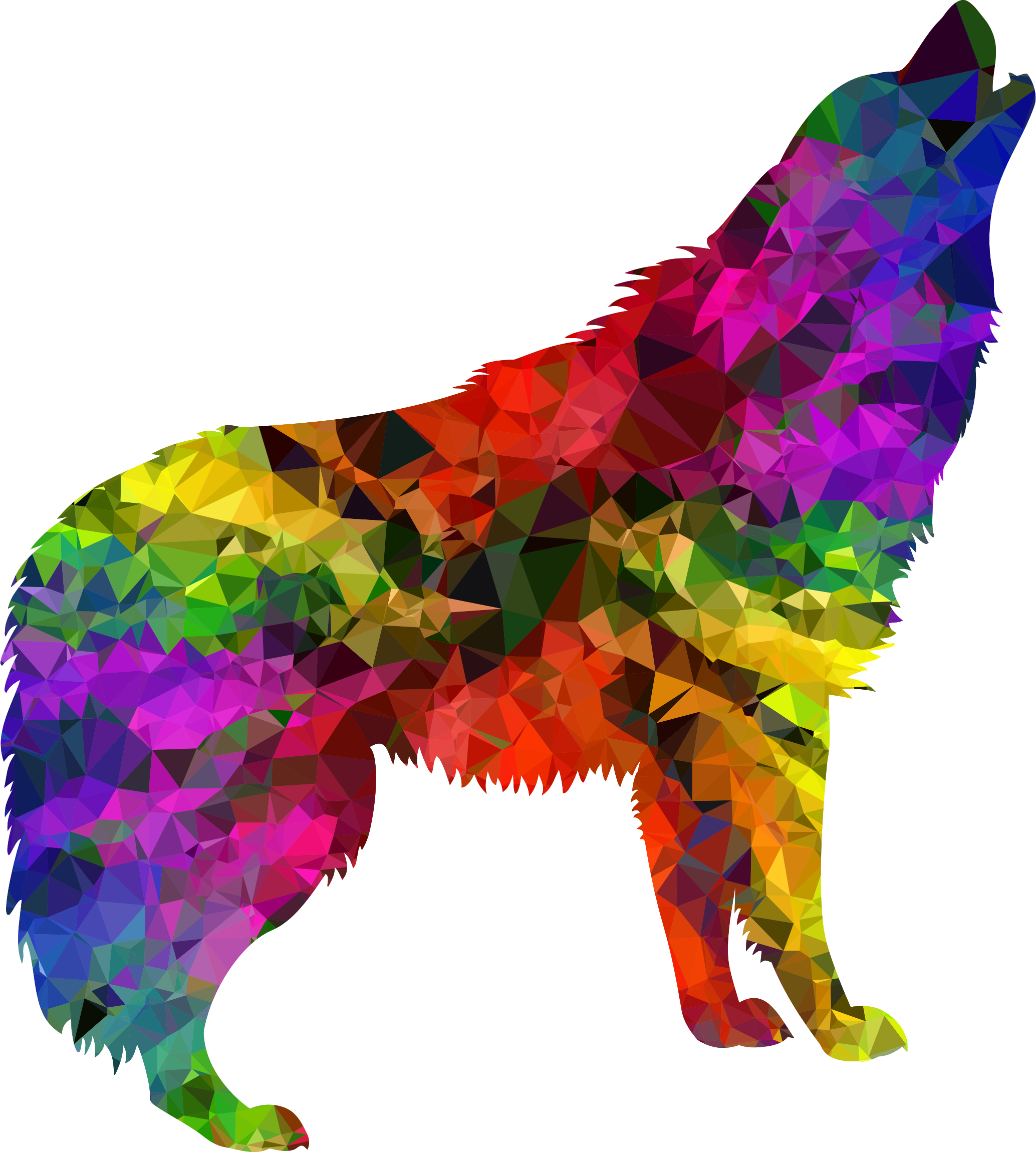 Multispectral Gem Howling Wolf Png Black And White - Wolf Clipart Transparent Png (2068x2300), Png Download