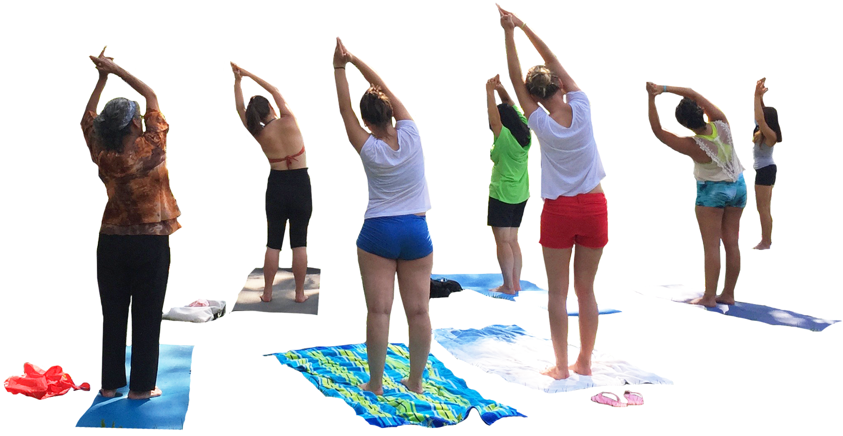 Yoga Group - People Doing Yoga Cut Out Clipart (1710x1000), Png Download