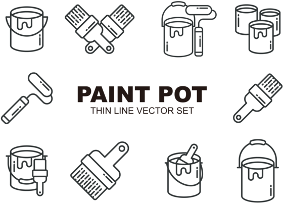 Paint Pot Icons Vector Clipart (669x490), Png Download