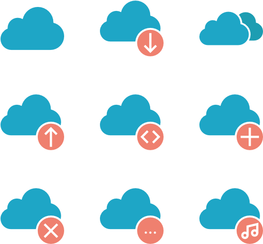 Cloud Computing Icon Set - Free Cloud Computing Icon Pack Clipart (600x564), Png Download