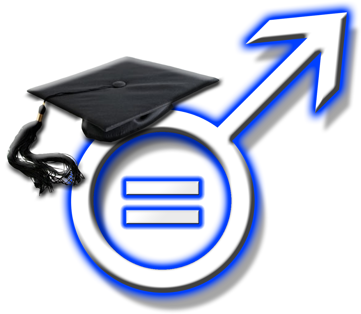 Male Graduation Symbol With Hat And Equal New Bigger Clipart (1416x1233), Png Download