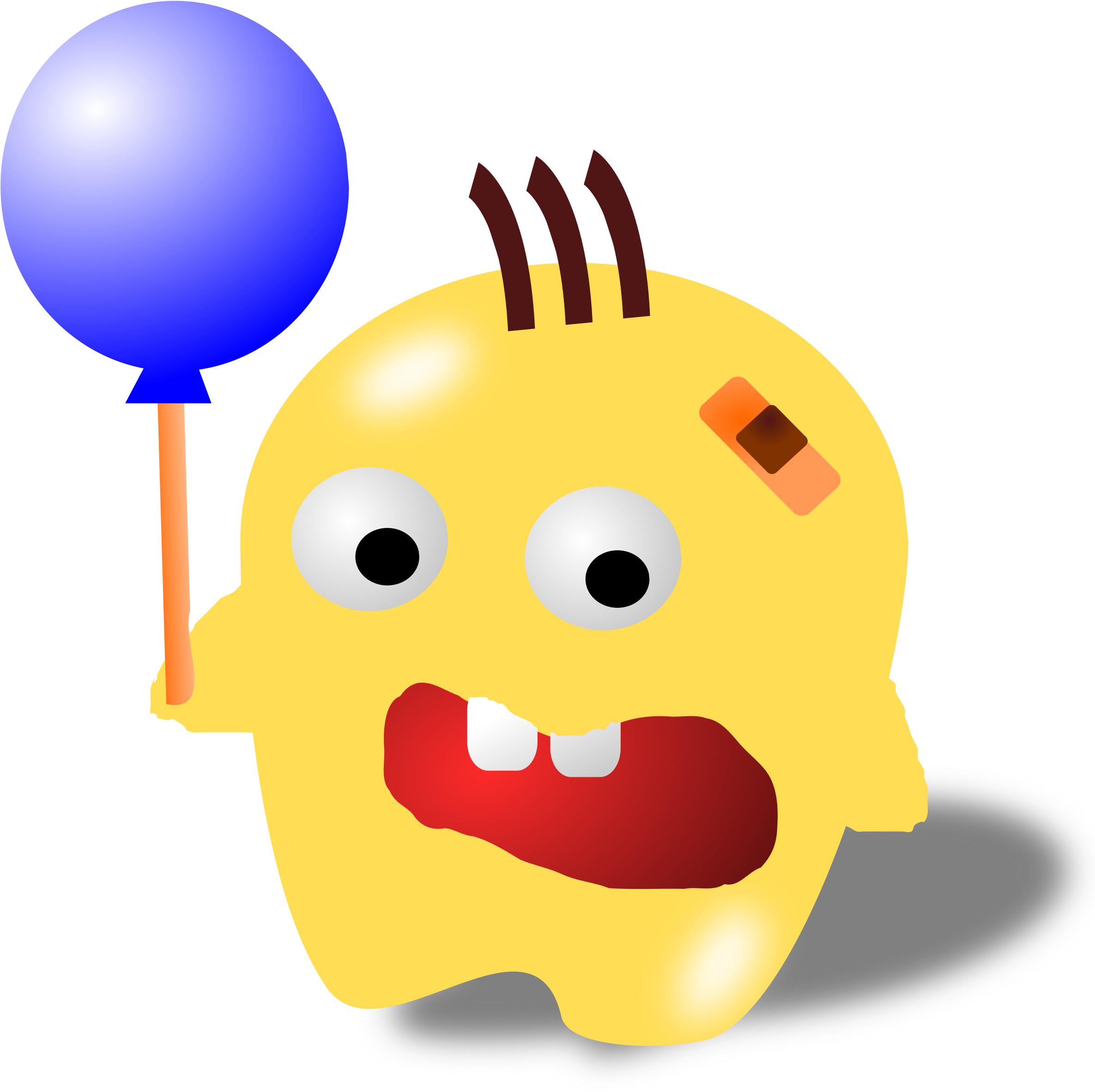 This Free Icons Png Design Of Monster With A Balloon - Cartoon Cute Creature Png Clipart (2400x2400), Png Download