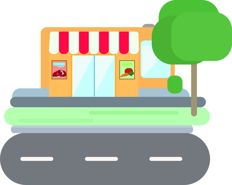 Supermarket Market Minimarket Sell Shopping - Market Cartoon Png Clipart (905x720), Png Download