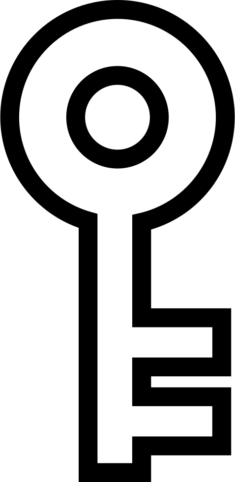 Key Outline Comments - Key Outline Svg Icon Clipart (478x980), Png Download