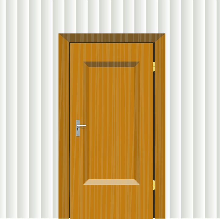 Wall Door Inset Entry Closed Wooden - Door Clip Art - Png Download (722x720), Png Download