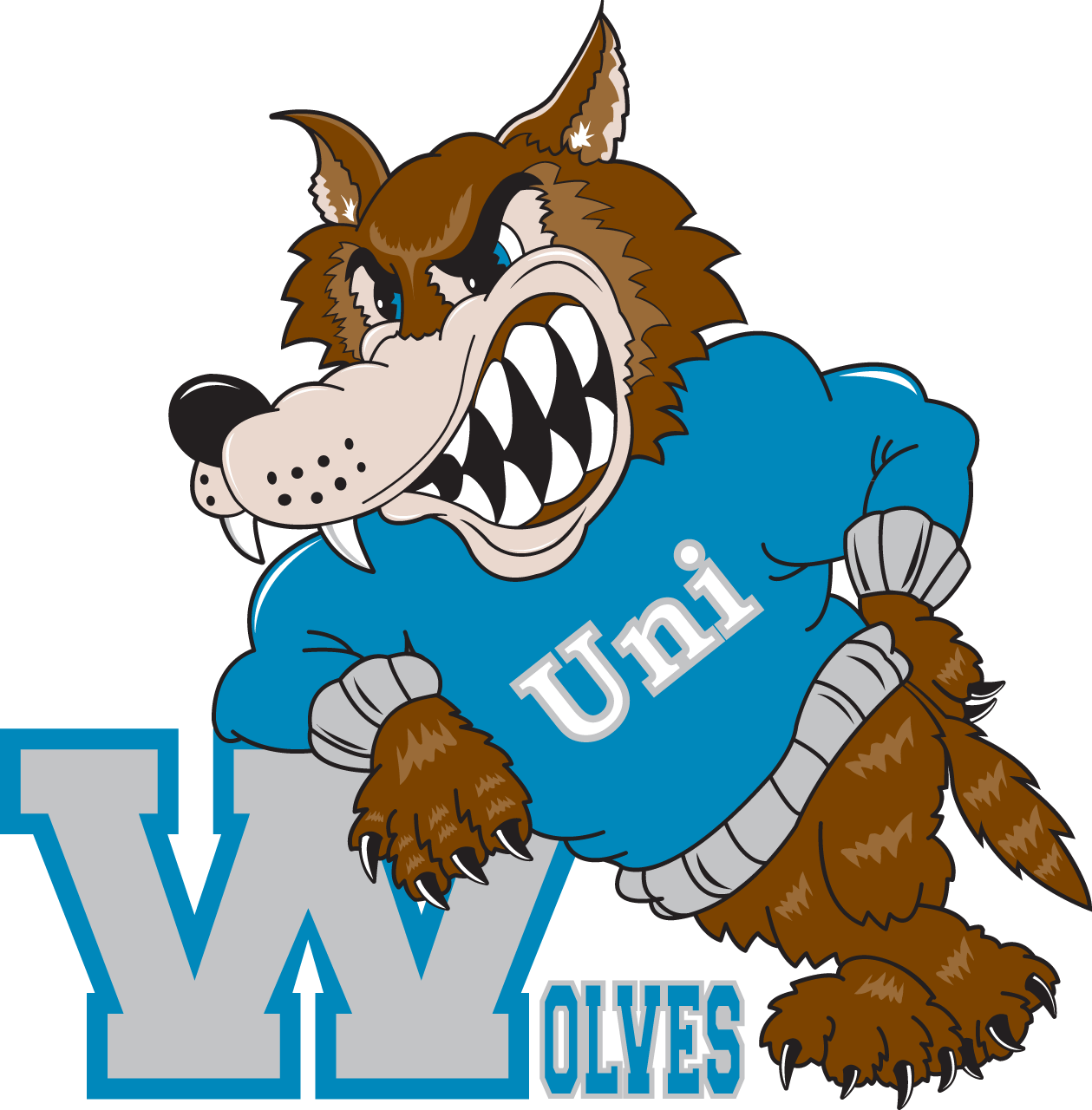 Wolf Logo With Uni Large - University Heights Middle School Riverside Ca Clipart (1259x1280), Png Download