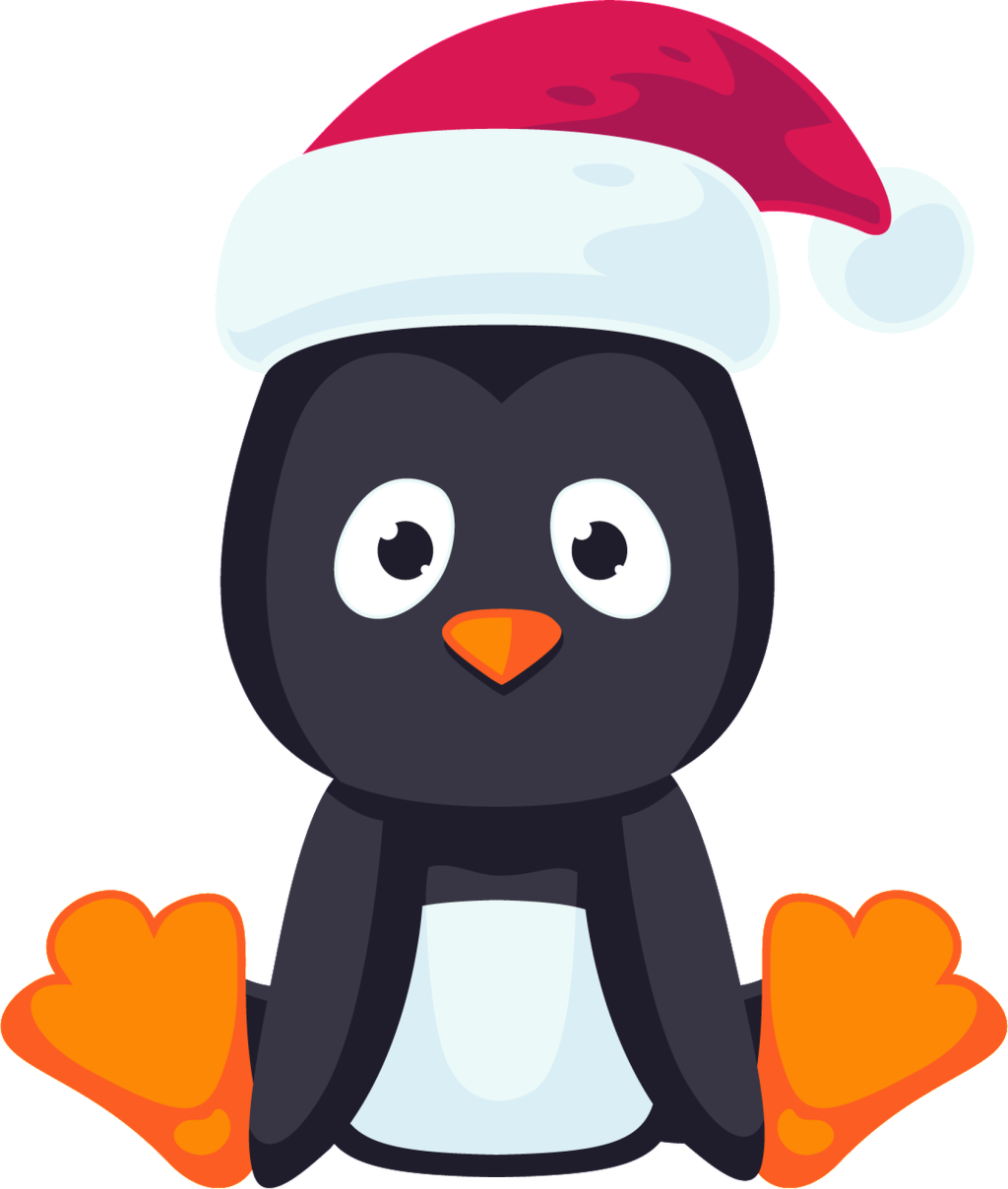 Little Penguin Sitting In A Christmas Hat With Transparent - Adã©lie Penguin Clipart (1024x1208), Png Download