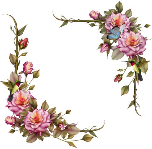 #flowers #flower #floral #corners #corner #frames #frame - Frame Logo Flower 3d Clipart (581x536), Png Download