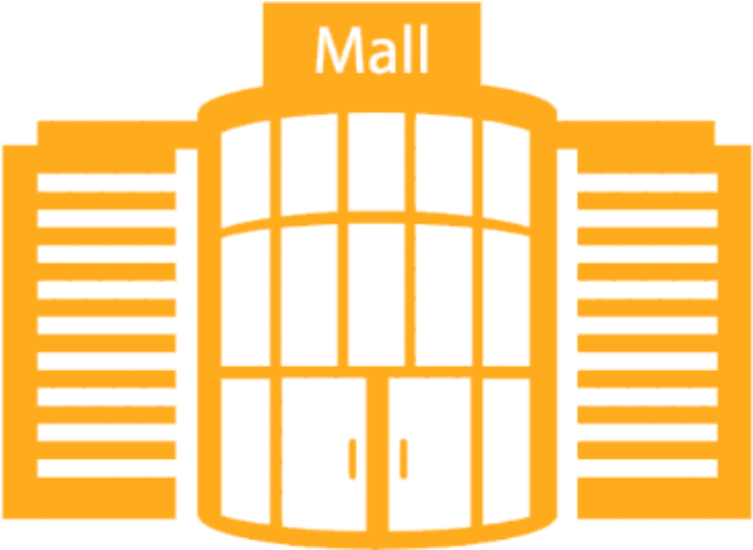 Nearby Malls And Supermarkets - Department Store Pictogram Png Clipart (827x563), Png Download