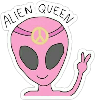 #alien #rosa #tumblr #alienqueen #rosado #pegatina - Alien Queen Clipart (420x460), Png Download