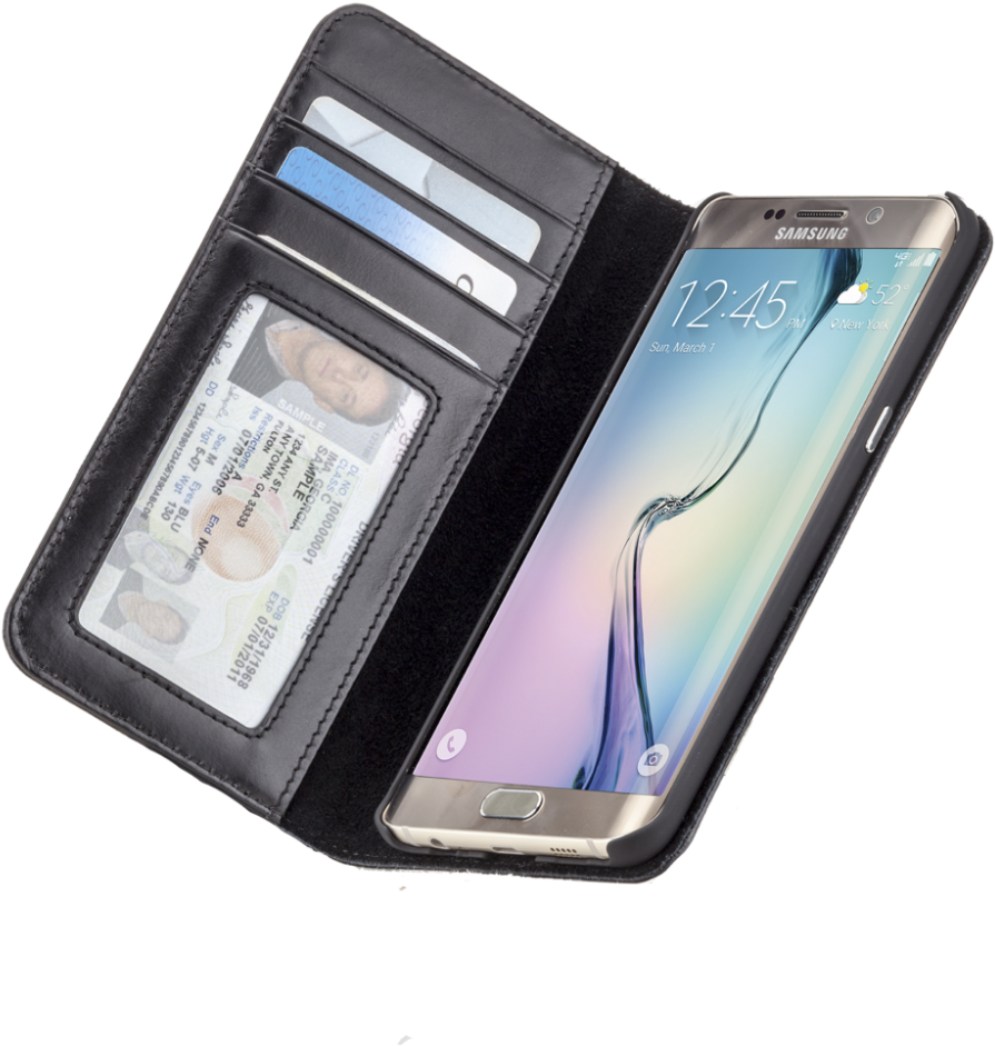 Case-mate Wallet Folio Case For Samsung Galaxy S6 Edge - Smartphone Clipart (895x941), Png Download