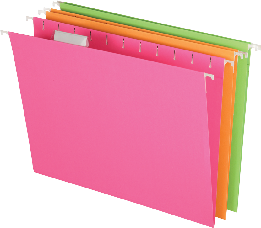 Pendaflex Glow Hanging Folders Letter Assorted Neon - Construction Paper Clipart (850x850), Png Download