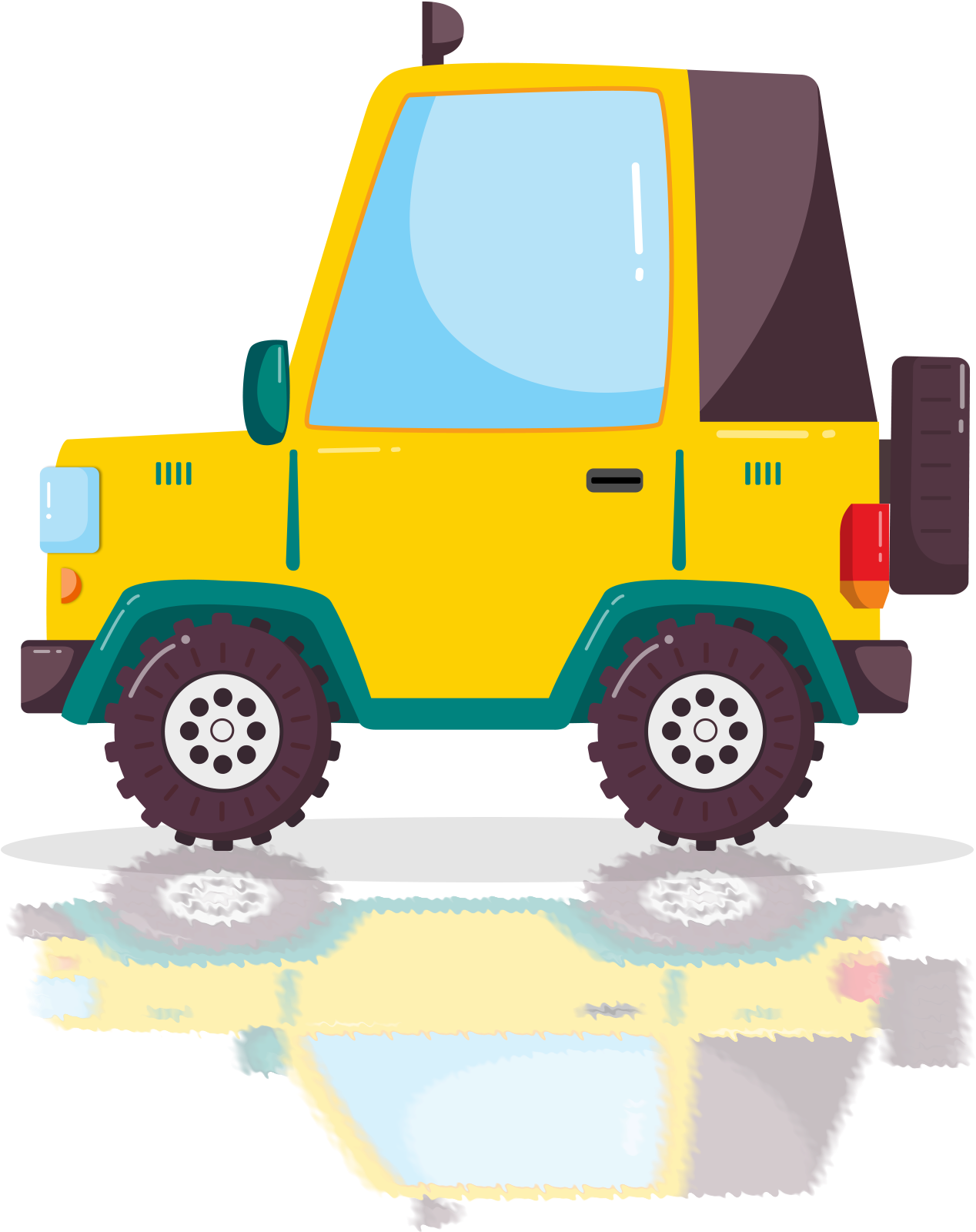Jeep Coche Amarillo Caricatura Png Y Psd - Jeep Clipart (2000x2000), Png Download