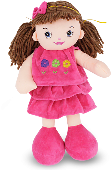 Fo1058pk Boneca De Pel Cia 40 Cm Pink Com La O - Doll Clipart (600x600), Png Download