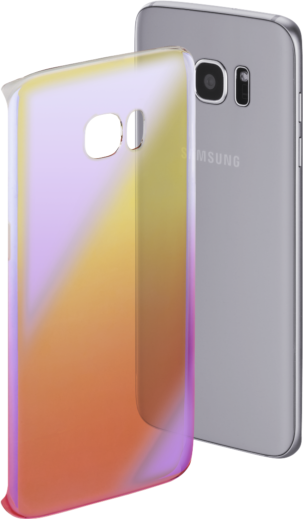 "mirror" Cover For Samsung Galaxy S7 Edge, Yellow/pink - Samsung Galaxy Clipart (607x1040), Png Download
