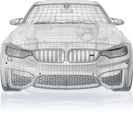 True 3d-view - Wireframe 3d Car Png Clipart (695x553), Png Download