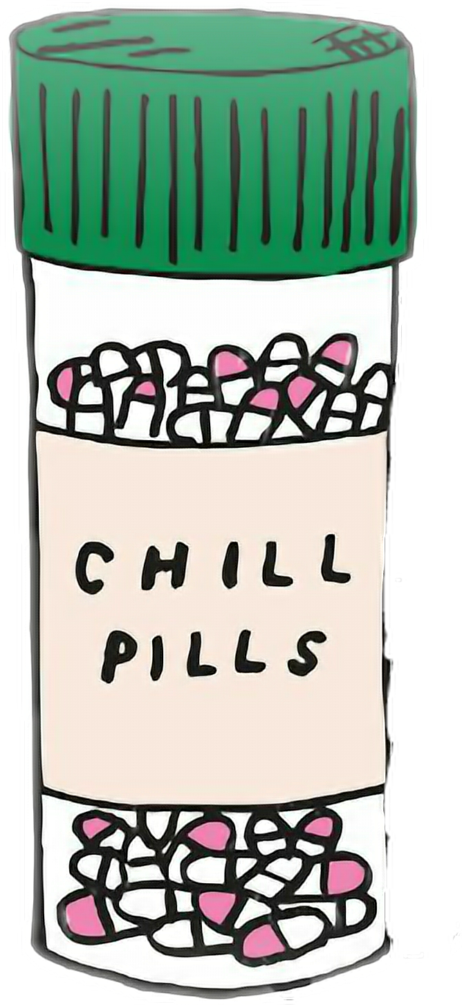 #chillpills #tumblr #cute #pastillas - Chill Pills Drawing Clipart (668x1452), Png Download