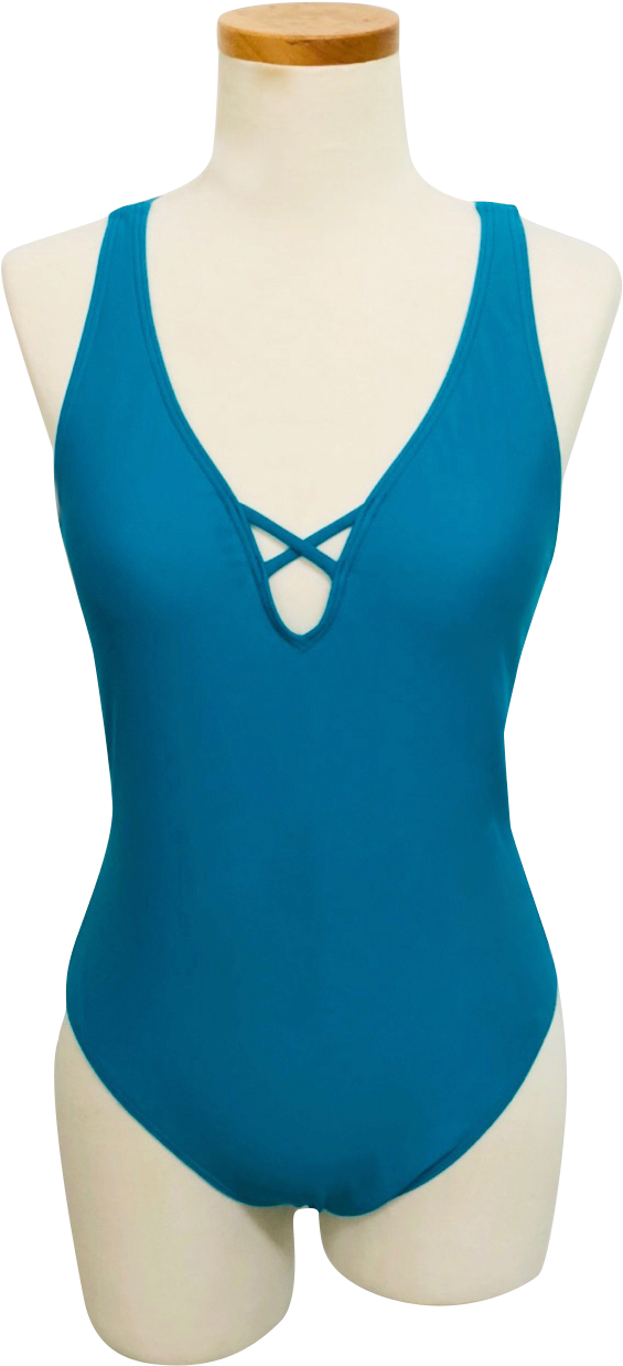 Women's Strappy Front One Piece Swimsuit - Maillot Clipart (960x1278), Png Download